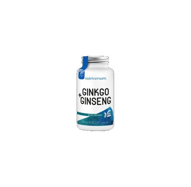 Nutriversum - Ginkgo + Ginseng | Ginkgo Biloba 250 mg + Siberian Ginseng 400 mg / 30 капсули, 30 дози