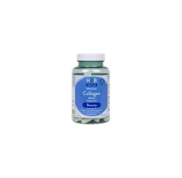 Holland And Barrett - Marine Collagen with Vitamin C 3000 mg / 90 Таблетки, 30 дози