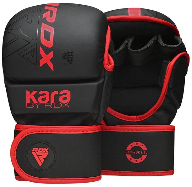 MMA ръкавици - RDX F6 KARA MMA Sparring Gloves Black/Red - GSR-F6MR