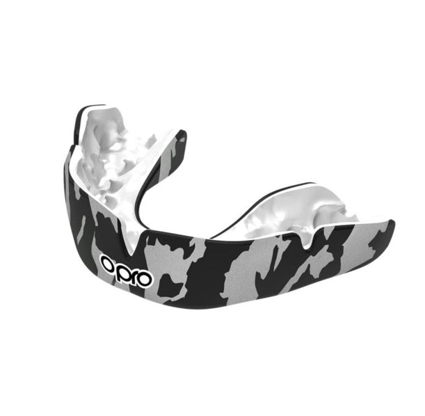Протектор за уста - OPRO Instant-Custom Fit Mouthguard - Camo - Black/White/Silver