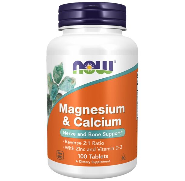 NOW Foods - Magnesium & Calcium | with Vitamin D3 & L-OptiZinc (33 дози)