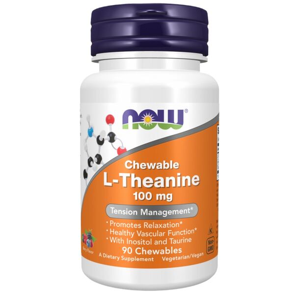 NOW Foods - L-Theanine 100 mg Chewable | with Inositol & Taurine (90 дози)