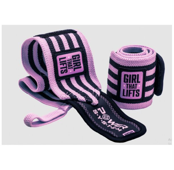 Power System Wrist Wraps Girl That Lifts - Pink - Накитници, Цвят Розов