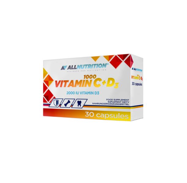 Allnutrition Vitamin C 1000 + D3 - Витамин C + D, Разфасовка 30 caps