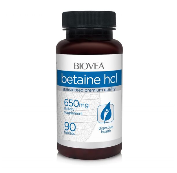 Biovea Betaine HCL 650mg, Разфасовка 90 tabs